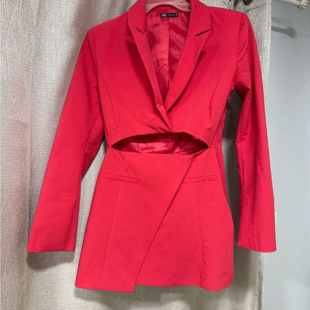Chic Rasberry Cutout Blazer Dress - Picture 2 of 2